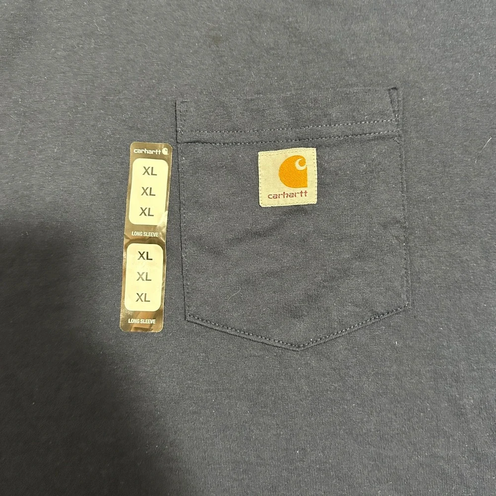 Carhartt Long Sleeve Workwear Pocket T Shirt K126NVY Navy Blue Mens XL NWT - Picture 8 of 16